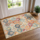 Rugs for Entryway, Floral Indoor Washable Door Mat, Non Slip Boho Small Rug for Kitchen, Front Door Throw Rug for Bedroom