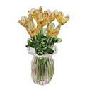 Glass Flower Bouquet with Vase Hand-Blown Mini Flower Decoration Home Living Room Handmade Simulation Floral Ornament Stem 90%