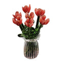 Glass Flower Bouquet with Vase Hand-Blown Mini Flower Decoration Home Living Room Handmade Simulation Floral Ornament Stem 90%