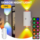 1/2PCS Motion Sensor Night Light, 3 Modes 8 Lighting Effects, USB Rechargeable Battery Magnetic Stair Lamp for Bedroom, Hallway