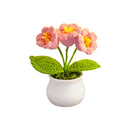 Cute Crochet Flowers Handmade Potted Sunflower Tulip Home Decor Car Dashboard Ornaments Gifts for Women Girls