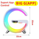LED Smart Wake Up Light RGB Night Light with Bluetooth Speaker 15W Fast Wireless Charger Desk Lamp for Bedroom Bedside Game Room