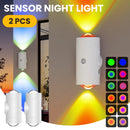 1/2PCS Motion Sensor Night Light, 3 Modes 8 Lighting Effects, USB Rechargeable Battery Magnetic Stair Lamp for Bedroom, Hallway