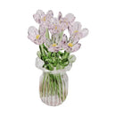 Glass Flower Bouquet with Vase Hand-Blown Mini Flower Decoration Home Living Room Handmade Simulation Floral Ornament Stem 90%