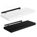 Floating Shelves Wall-Mounted Wood Shelf Decor for Bathroom Storage Rack Thick Wall Kitchen Bookshelf Organizer Black
