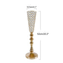 1Pcs Wedding Centerpiece Table Decorations -Silver Vase for Centerpieces with Chandelier Crystals,Wedding Metal Flower Stand