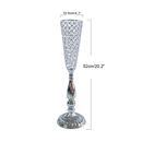 1Pcs Wedding Centerpiece Table Decorations -Silver Vase for Centerpieces with Chandelier Crystals,Wedding Metal Flower Stand
