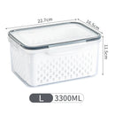 Refrigerator Storage Box Fridge Organizer Fresh Vegetable Fruit Container Drain Basket Pantry Kitchen Supplies