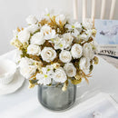 Artificial Flowers Silk Rose Christmas Home Vase Decor Bonsai Wedding Bridal Bouquets Courtyard Festival Party Diy Gift Hot Sale