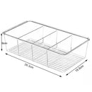 Refrigerator Organizer Bin Clear Plastic Food Storage Organizer Fridge Storage Box with Divider Freezer Pantry Kitchen Organizer