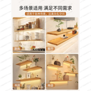 Solid wood luminous laminate wall shelf built-in LED light wall one-word shelf bookshelf honor wall display shelf