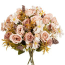 Artificial Flowers Silk Rose Christmas Home Vase Decor Bonsai Wedding Bridal Bouquets Courtyard Festival Party Diy Gift Hot Sale