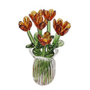 Glass Flower Bouquet with Vase Hand-Blown Mini Flower Decoration Home Living Room Handmade Simulation Floral Ornament Stem 90%