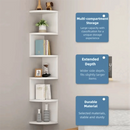 Modern Wall Mounted Storage Rack Space Saving Durable Multi-layer Shelf Compact Design Triangular Corner Shelf Bedroom