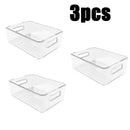 1-3PC Refrigerator Organizers Bins With Handle Plastic Pantry  Refrigerator Crisper Pantry Kitchen Food Freezer Tool Storage Box