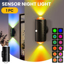 1/2PCS Motion Sensor Night Light, 3 Modes 8 Lighting Effects, USB Rechargeable Battery Magnetic Stair Lamp for Bedroom, Hallway