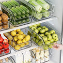 Refrigerator Organizer Bins - Clear Plastic Container Drawer for Egg Vegetable Fruit Snack Drink Food, Organization Storage