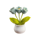 Cute Crochet Flowers Handmade Potted Sunflower Tulip Home Decor Car Dashboard Ornaments Gifts for Women Girls