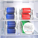 Refrigerator Can Drink Holder Storage Rolling Can Dispenser Pop Soda Can Organizer Bins Stackable 2 Tier Freezer Beverage Can Or
