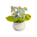 Cute Crochet Flowers Handmade Potted Sunflower Tulip Home Decor Car Dashboard Ornaments Gifts for Women Girls