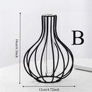 Ornamental Wrought Iron Gold Flower Vase Hollow Design for Home Living Room Decor Artificial Dried Floral Arrangement Container