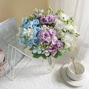 Beautiful Silk Roses Hydrangea Artificial Flowers for Home Room Garden Decoration Christmas Garland Scrapbooking Wedding Bouquet