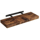 Floating Shelves Wall-Mounted Wood Shelf Decor for Bathroom Storage Rack Thick Wall Kitchen Bookshelf Organizer Black