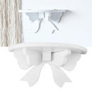Bookshelf Wood Wooden Floating Shelves White 20x10x13cm Wall Mounted Shelf Bow Butterfly Semicircle Wall Shelf Bracket Kitchen