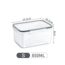 Refrigerator Storage Box Fridge Organizer Fresh Vegetable Fruit Container Drain Basket Pantry Kitchen Supplies