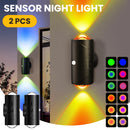 1/2PCS Motion Sensor Night Light, 3 Modes 8 Lighting Effects, USB Rechargeable Battery Magnetic Stair Lamp for Bedroom, Hallway