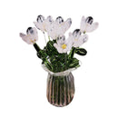 Glass Flower Bouquet with Vase Hand-Blown Mini Flower Decoration Home Living Room Handmade Simulation Floral Ornament Stem 90%