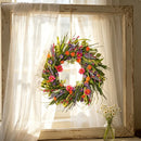 Spring Flower Garland Wreath: -Elegant Home Decor For A Fresh Look For Festival,home Decoration Outdoor Decoration