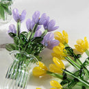 Glass Flower Bouquet with Vase Hand-Blown Mini Flower Decoration Home Living Room Handmade Simulation Floral Ornament Stem 90%