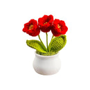Cute Crochet Flowers Handmade Potted Sunflower Tulip Home Decor Car Dashboard Ornaments Gifts for Women Girls