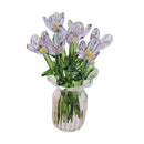Glass Flower Bouquet with Vase Hand-Blown Mini Flower Decoration Home Living Room Handmade Simulation Floral Ornament Stem 90%