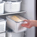 Refrigerator Storage Box Fridge Organizer Fresh Vegetable Fruit Container Drain Basket Pantry Kitchen Supplies