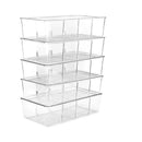 Refrigerator Organizer Bin Clear Plastic Food Storage Organizer Fridge Storage Box with Divider Freezer Pantry Kitchen Organizer