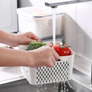 Refrigerator Storage Box Fridge Organizer Fresh Vegetable Fruit Container Drain Basket Pantry Kitchen Supplies