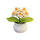 Cute Crochet Flowers Handmade Potted Sunflower Tulip Home Decor Car Dashboard Ornaments Gifts for Women Girls