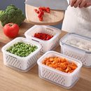 Refrigerator Storage Box Fridge Organizer Fresh Vegetable Fruit Container Drain Basket Pantry Kitchen Supplies