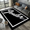 Rock Roll Rug Instrument Themed Carpet, 3D Fender Mat Plush Pile, Non-Slip Music Decor for Sofa Area Studio Bedroom Decor
