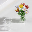 Glass Flower Bouquet with Vase Hand-Blown Mini Flower Decoration Home Living Room Handmade Simulation Floral Ornament Stem 90%