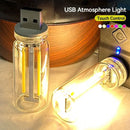 5V Mini LED Light Touch Dimming Filament Portable Night Reading Lighting Lamp USB Charging Treasure Notebook Mobile Power Bulbs