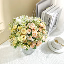 Beautiful Silk Roses Hydrangea Artificial Flowers for Home Room Garden Decoration Christmas Garland Scrapbooking Wedding Bouquet