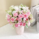 Beautiful Silk Roses Hydrangea Artificial Flowers for Home Room Garden Decoration Christmas Garland Scrapbooking Wedding Bouquet