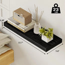 Floating Shelves Wall-Mounted Wood Shelf Decor for Bathroom Storage Rack Thick Wall Kitchen Bookshelf Organizer Black