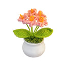 Cute Crochet Flowers Handmade Potted Sunflower Tulip Home Decor Car Dashboard Ornaments Gifts for Women Girls