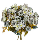 Artificial Flowers Silk Rose Christmas Home Vase Decor Bonsai Wedding Bridal Bouquets Courtyard Festival Party Diy Gift Hot Sale