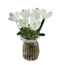 Glass Flower Bouquet with Vase Hand-Blown Mini Flower Decoration Home Living Room Handmade Simulation Floral Ornament Stem 90%
