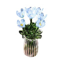 Glass Flower Bouquet with Vase Hand-Blown Mini Flower Decoration Home Living Room Handmade Simulation Floral Ornament Stem 90%